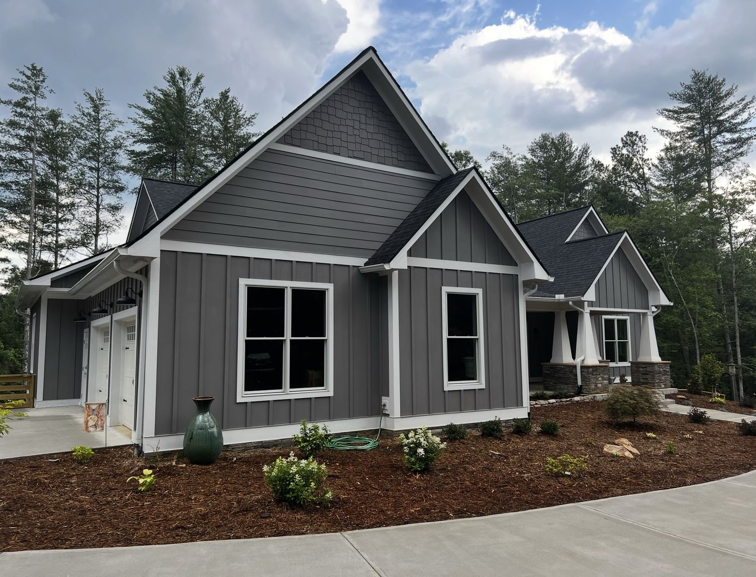 Front elevation of a finished custom home